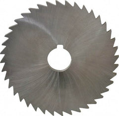 Made in USA - 5" Diam x 3/16" Blade Thickness x 1" Arbor Hole Diam, 36 Tooth Slitting and Slotting Saw - Arbor Connection, Right Hand, Uncoated, High Speed Steel, Concave Ground, Contains Keyway - Eagle Tool & Supply