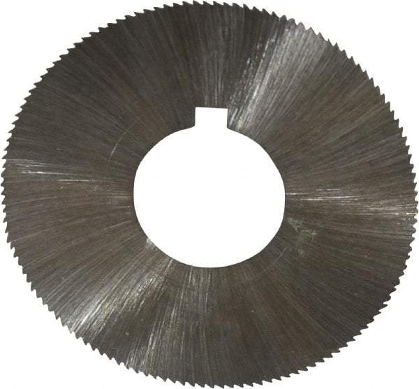 Made in USA - 1-3/4" Diam x 0.006" Blade Thickness x 5/8" Arbor Hole Diam, 132 Tooth Slitting and Slotting Saw - Arbor Connection, Right Hand, Uncoated, High Speed Steel, Concave Ground, Contains Keyway - Eagle Tool & Supply