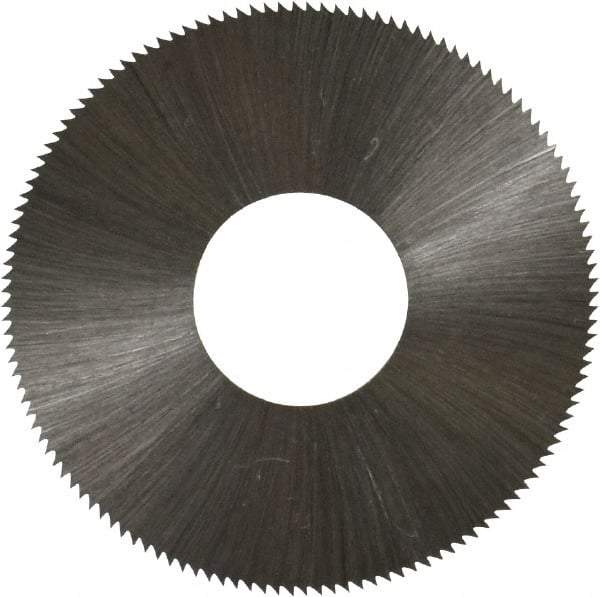 Made in USA - 1-3/4" Diam x 0.012" Blade Thickness x 5/8" Arbor Hole Diam, 132 Tooth Slitting and Slotting Saw - Arbor Connection, Right Hand, Uncoated, High Speed Steel, Concave Ground, Contains Keyway - Eagle Tool & Supply