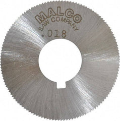 Made in USA - 1-3/4" Diam x 0.018" Blade Thickness x 5/8" Arbor Hole Diam, 132 Tooth Slitting and Slotting Saw - Arbor Connection, Right Hand, Uncoated, High Speed Steel, Concave Ground, Contains Keyway - Eagle Tool & Supply