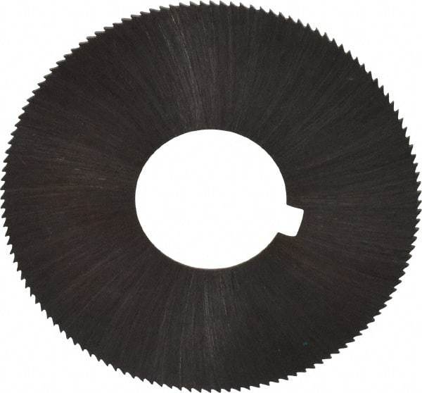 Made in USA - 1-3/4" Diam x 0.02" Blade Thickness x 5/8" Arbor Hole Diam, 132 Tooth Slitting and Slotting Saw - Arbor Connection, Right Hand, Uncoated, High Speed Steel, Concave Ground, Contains Keyway - Eagle Tool & Supply