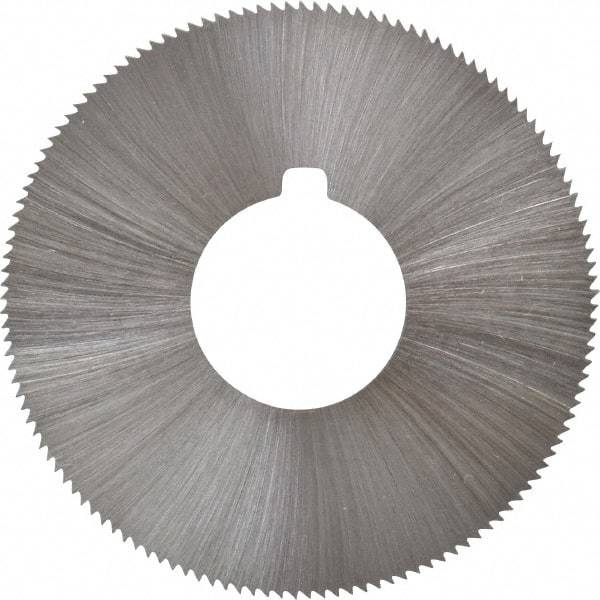 Made in USA - 1-3/4" Diam x 0.023" Blade Thickness x 5/8" Arbor Hole Diam, 132 Tooth Slitting and Slotting Saw - Arbor Connection, Right Hand, Uncoated, High Speed Steel, Concave Ground, Contains Keyway - Eagle Tool & Supply