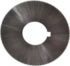 Made in USA - 1-3/4" Diam x 0.025" Blade Thickness x 5/8" Arbor Hole Diam, 132 Tooth Slitting and Slotting Saw - Arbor Connection, Right Hand, Uncoated, High Speed Steel, Concave Ground, Contains Keyway - Eagle Tool & Supply