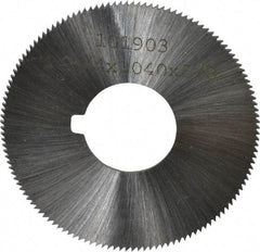 Made in USA - 1-3/4" Diam x 0.04" Blade Thickness x 5/8" Arbor Hole Diam, 132 Tooth Slitting and Slotting Saw - Arbor Connection, Right Hand, Uncoated, High Speed Steel, Concave Ground, Contains Keyway - Eagle Tool & Supply