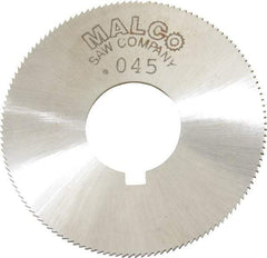 Made in USA - 1-3/4" Diam x 0.045" Blade Thickness x 5/8" Arbor Hole Diam, 132 Tooth Slitting and Slotting Saw - Arbor Connection, Right Hand, Uncoated, High Speed Steel, Concave Ground, Contains Keyway - Eagle Tool & Supply