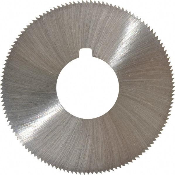 Made in USA - 1-3/4" Diam x 0.051" Blade Thickness x 5/8" Arbor Hole Diam, 132 Tooth Slitting and Slotting Saw - Arbor Connection, Right Hand, Uncoated, High Speed Steel, Concave Ground, Contains Keyway - Eagle Tool & Supply