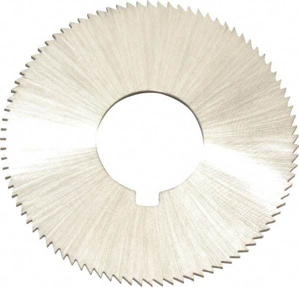 Made in USA - 1-3/4" Diam x 0.057" Blade Thickness x 5/8" Arbor Hole Diam, 132 Tooth Slitting and Slotting Saw - Arbor Connection, Right Hand, Uncoated, High Speed Steel, Concave Ground, Contains Keyway - Eagle Tool & Supply