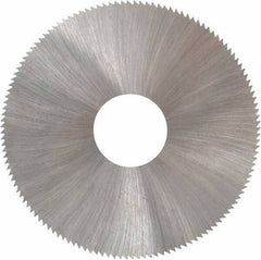 Made in USA - 2-1/4" Diam x 0.01" Blade Thickness x 5/8" Arbor Hole Diam, 132 Tooth Slitting and Slotting Saw - Arbor Connection, Right Hand, Uncoated, High Speed Steel, Concave Ground, Contains Keyway - Eagle Tool & Supply