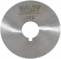 Made in USA - 2-1/4" Diam x 0.012" Blade Thickness x 5/8" Arbor Hole Diam, 132 Tooth Slitting and Slotting Saw - Arbor Connection, Right Hand, Uncoated, High Speed Steel, Concave Ground, Contains Keyway - Eagle Tool & Supply