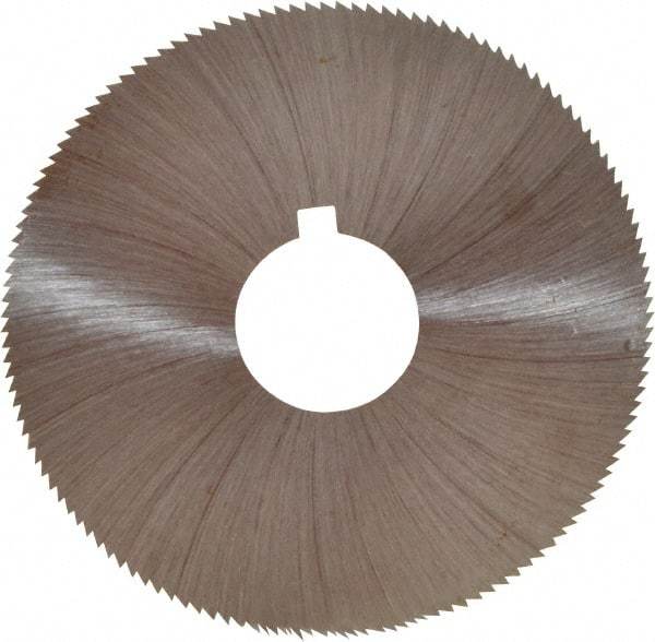 Made in USA - 2-1/4" Diam x 0.018" Blade Thickness x 5/8" Arbor Hole Diam, 132 Tooth Slitting and Slotting Saw - Arbor Connection, Right Hand, Uncoated, High Speed Steel, Concave Ground, Contains Keyway - Eagle Tool & Supply