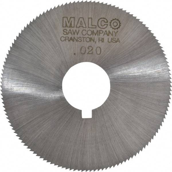 Made in USA - 2-1/4" Diam x 0.02" Blade Thickness x 5/8" Arbor Hole Diam, 132 Tooth Slitting and Slotting Saw - Arbor Connection, Right Hand, Uncoated, High Speed Steel, Concave Ground, Contains Keyway - Eagle Tool & Supply