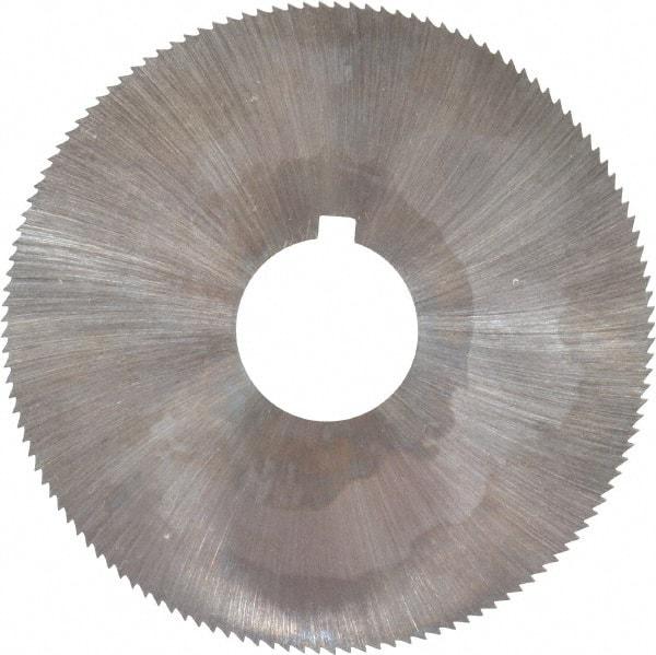 Made in USA - 2-1/4" Diam x 0.023" Blade Thickness x 5/8" Arbor Hole Diam, 132 Tooth Slitting and Slotting Saw - Arbor Connection, Right Hand, Uncoated, High Speed Steel, Concave Ground, Contains Keyway - Eagle Tool & Supply