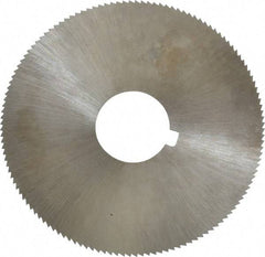 Made in USA - 2-1/4" Diam x 0.025" Blade Thickness x 5/8" Arbor Hole Diam, 132 Tooth Slitting and Slotting Saw - Arbor Connection, Right Hand, Uncoated, High Speed Steel, Concave Ground, Contains Keyway - Eagle Tool & Supply