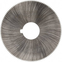 Made in USA - 2-1/4" Diam x 0.032" Blade Thickness x 5/8" Arbor Hole Diam, 132 Tooth Slitting and Slotting Saw - Arbor Connection, Right Hand, Uncoated, High Speed Steel, Concave Ground, Contains Keyway - Eagle Tool & Supply