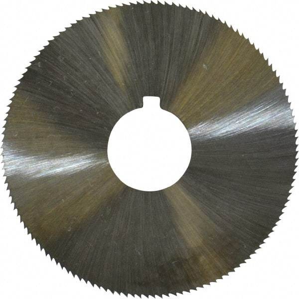 Made in USA - 2-1/4" Diam x 0.045" Blade Thickness x 5/8" Arbor Hole Diam, 132 Tooth Slitting and Slotting Saw - Arbor Connection, Right Hand, Uncoated, High Speed Steel, Concave Ground, Contains Keyway - Eagle Tool & Supply