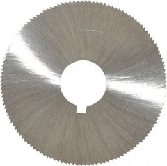 Made in USA - 2-1/4" Diam x 0.051" Blade Thickness x 5/8" Arbor Hole Diam, 132 Tooth Slitting and Slotting Saw - Arbor Connection, Right Hand, Uncoated, High Speed Steel, Concave Ground, Contains Keyway - Eagle Tool & Supply