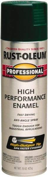 Rust-Oleum - Hunter Green, Gloss, Rust Proof Enamel Spray Paint - 14 Sq Ft per Can, 15 oz Container, Use on Multipurpose - Eagle Tool & Supply