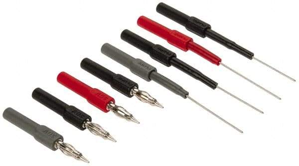 Fluke - Black/Gray/Red Electrical Test Equipment Leads - Use with Digital Multimeters - Eagle Tool & Supply