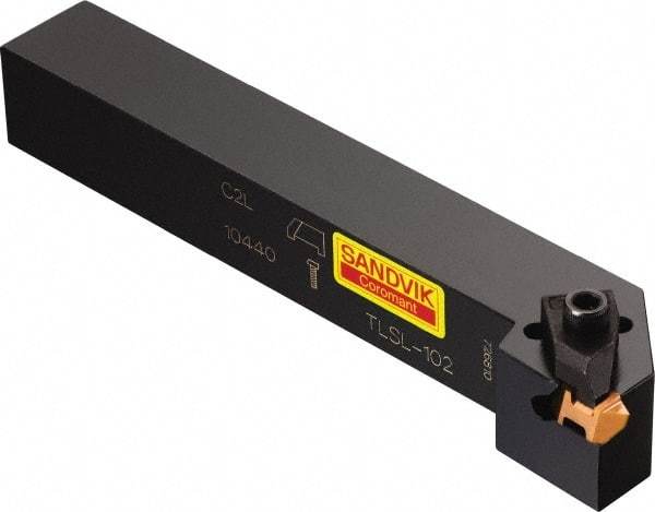 Sandvik Coromant - External Thread, 1/8" Max Depth of Cut, 5" OAL, Right Hand Indexable Grooving Cutoff Toolholder - 2 Seat Size, 1" Shank Height x 1" Shank Width, TLG 2 Insert Style, TLSR/L Toolholder Style, Series Top Lok - Eagle Tool & Supply