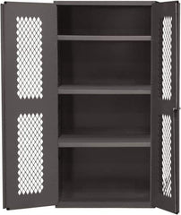 Durham - 2 Shelf Locking Storage Cabinet - Steel, 36" Wide x 18" Deep x 48" High, Gray - Eagle Tool & Supply