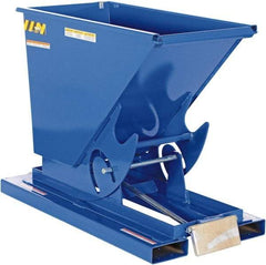 Vestil - 2,000 Lb Load Capacity, 1/4 Cu Yd, Steel Self-Dumping Hopper - 26" Wide x 51-7/8" Long x 38" High, Blue - Eagle Tool & Supply