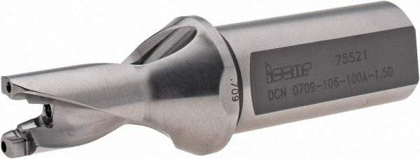 Iscar - 0.709" to 0.744" Diam, 1.5xD, 1.06" Max Depth, 1" Shank Diam, 4.39" OAL, Replaceable-Tip Drill - FCP, ICK, ICK-2M, ICM, ICN, ICP, iCP-2M Insert, 18 Seat Size, 73382905 Toolholder, Series SumoCham - Eagle Tool & Supply