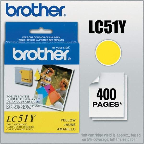 Brother - Yellow Ink Cartridge - Use with Brother DCP-130C, 330C, 350C, intelliFAX-1360, 1860C, 1960C, 2480C, 2580C, MFC-230C, 240C, 440CN, 465CN, 665CW, 685CW, 845CW, 885CW, 3360C, 5460CN, 5860CN - Eagle Tool & Supply