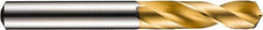 DORMER - 1/8" 130° Spiral Flute Solid Carbide Screw Machine Drill Bit - TiN Finish, Right Hand Cut, 18mm Flute Length, 49mm OAL, CDX Point, Straight Shank - Eagle Tool & Supply