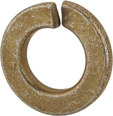 Made in USA - 3/8", 0.094" Thick Split Lock Washer - 1060 Spring Steel, Zinc Yellow Dichromate Finish, 0.377" Min ID, 0.385" Max ID, 0.68" Max OD - Eagle Tool & Supply