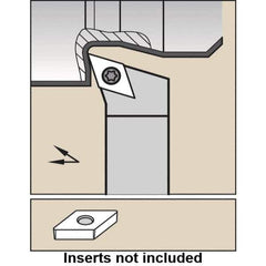 Kennametal - SDHC, Right Hand Cut, -17.5° Lead Angle, 25mm Shank Height x 25mm Shank Width, Neutral Rake Indexable Turning Toolholder - 150mm OAL, DC.. 11T3.. Insert Compatibility, Series Screw-On - Eagle Tool & Supply