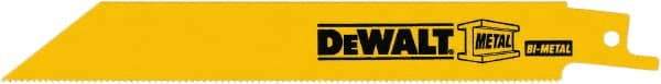 DeWALT - 4" Long x 3/4" Thick, Bi-Metal Reciprocating Saw Blade - Straight Profile, 18 TPI, Toothed Edge, Tang Shank - Eagle Tool & Supply