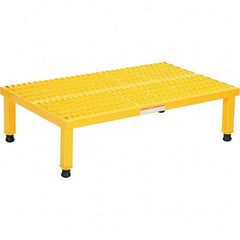 Vestil - 9" High x 24" Wide x 36" Deep, Yellow Step Stand - Steel, 500 Lb Capacity - Eagle Tool & Supply