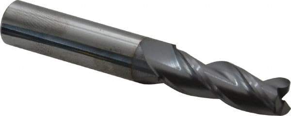 Accupro - 11/32", 3 Flute, Single End, Solid Carbide, 0.02" Corner Radius End Mill - 2-1/2" OAL, 35° Helix, Right Hand Flute, 1" LOC, Right Hand Cut - Eagle Tool & Supply