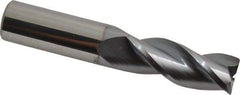 Accupro - 5/8", 3 Flute, Single End, Solid Carbide, 0.03" Corner Radius End Mill - 3-1/2" OAL, 35° Helix, Right Hand Flute, 1-5/8" LOC, Right Hand Cut - Eagle Tool & Supply