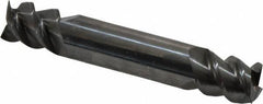 Accupro - 1/2", 5/8" LOC, 1/2" Shank Diam, 3" OAL, 3 Flute, Solid Carbide Square End Mill - Double End, Uncoated, Spiral Flute, 60° Helix, Centercutting, Right Hand Cut, Right Hand Flute - Eagle Tool & Supply