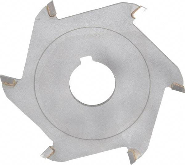 Made in USA - 4" Diam x 3/32" Blade Thickness x 1" Arbor Hole Diam, 6 Tooth Slitting and Slotting Saw - Arbor Connection, Right Hand, Uncoated, Carbide-Tipped, Contains Keyway - Eagle Tool & Supply