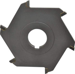 Made in USA - 4" Diam x 3/16" Blade Thickness x 1" Arbor Hole Diam, 6 Tooth Slitting and Slotting Saw - Arbor Connection, Right Hand, Uncoated, Carbide-Tipped, Contains Keyway - Eagle Tool & Supply