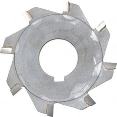 Made in USA - 3" Diam x 1/8" Blade Thickness x 1" Arbor Hole Diam, 8 Tooth Slitting and Slotting Saw - Arbor Connection, Right Hand, Uncoated, Carbide-Tipped, Contains Keyway - Eagle Tool & Supply