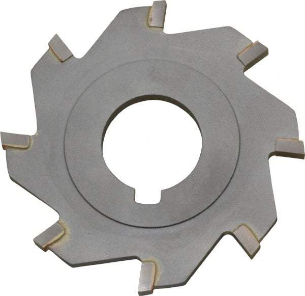 Made in USA - 3" Diam x 3/16" Blade Thickness x 1" Arbor Hole Diam, 8 Tooth Slitting and Slotting Saw - Arbor Connection, Right Hand, Uncoated, Carbide-Tipped, Contains Keyway - Eagle Tool & Supply