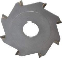 Made in USA - 4" Diam x 1/8" Blade Thickness x 1" Arbor Hole Diam, 8 Tooth Slitting and Slotting Saw - Arbor Connection, Right Hand, Uncoated, Carbide-Tipped, Contains Keyway - Eagle Tool & Supply