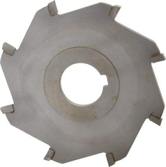 Made in USA - 4" Diam x 3/16" Blade Thickness x 1" Arbor Hole Diam, 8 Tooth Slitting and Slotting Saw - Arbor Connection, Right Hand, Uncoated, Carbide-Tipped, Contains Keyway - Eagle Tool & Supply