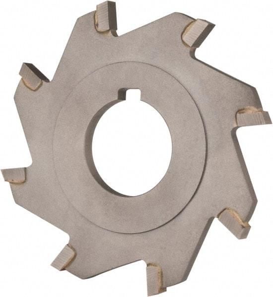 Made in USA - 3" Diam x 3/16" Blade Thickness x 1" Arbor Hole Diam, 8 Tooth Slitting and Slotting Saw - Arbor Connection, Right Hand, Uncoated, Carbide-Tipped, Contains Keyway - Eagle Tool & Supply