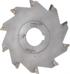 Made in USA - 4" Diam x 3/16" Blade Thickness x 1" Arbor Hole Diam, 10 Tooth Slitting and Slotting Saw - Arbor Connection, Right Hand, Uncoated, Carbide-Tipped, Contains Keyway - Eagle Tool & Supply