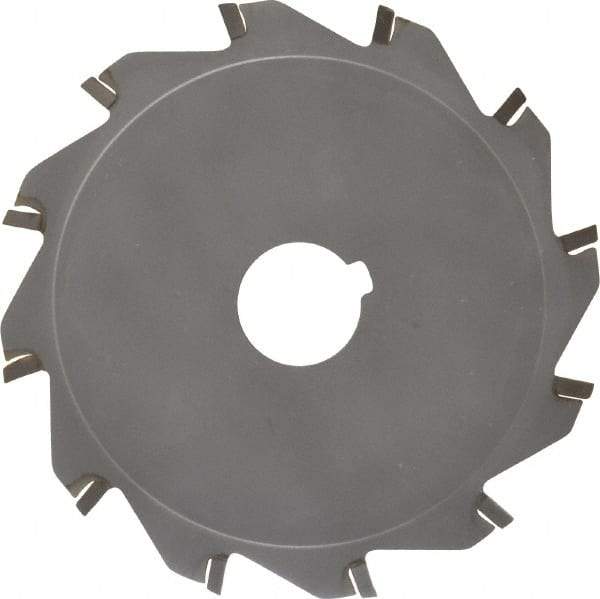 Made in USA - 5" Diam x 1/8" Blade Thickness x 1" Arbor Hole Diam, 12 Tooth Slitting and Slotting Saw - Arbor Connection, Right Hand, Uncoated, Carbide-Tipped, Contains Keyway - Eagle Tool & Supply