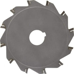 Made in USA - 5" Diam x 1/8" Blade Thickness x 1" Arbor Hole Diam, 12 Tooth Slitting and Slotting Saw - Arbor Connection, Right Hand, Uncoated, Carbide-Tipped, Contains Keyway - Eagle Tool & Supply