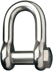 Ronstan - 5/8" Nominal Chain Size, 12.125 Ton Stainless Steel Screw D Shackle - 5/8" Diam, 5/8" Pin Diam, 1-27/32" High Inside Jaw, 1" Inside Width, 3/4" Max Body Thickness - Eagle Tool & Supply