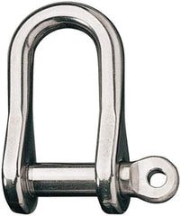 Ronstan - 1/2" Nominal Chain Size, 8.25 Ton Stainless Steel Screw D Shackle - 1/2" Diam, 1/2" Pin Diam, 1-5/8" High Inside Jaw, 3/4" Inside Width, 7/8" Max Body Thickness - Eagle Tool & Supply