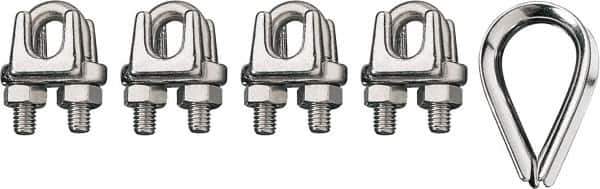 Ronstan - 3/4" Wire Rope Thimble Clip Kit - 316 Stainless Steel, Electropolished - Eagle Tool & Supply