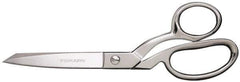 Fiskars - 3-1/2" LOC, 8-1/2" OAL Steel Scissors - Right Hand, Steel Bent Handle, For Fabrics, Textiles - Eagle Tool & Supply