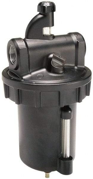 Parker - 3/4 NPT Port, 250 Max psi, Heavy-Duty Lubricator - Zinc Bowl with Sight Glass, Cast Aluminum Body, 325 CFM, 150°F Max, 4.97" Wide x 11.44" High - Eagle Tool & Supply